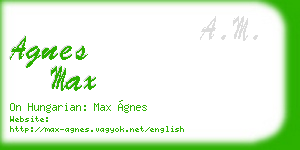 agnes max business card